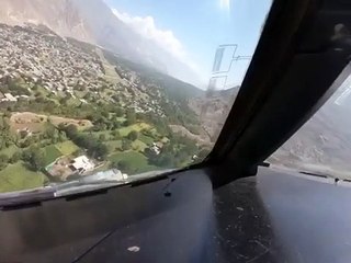 Landing at Gilgit Airport by Pakistan International Airline.