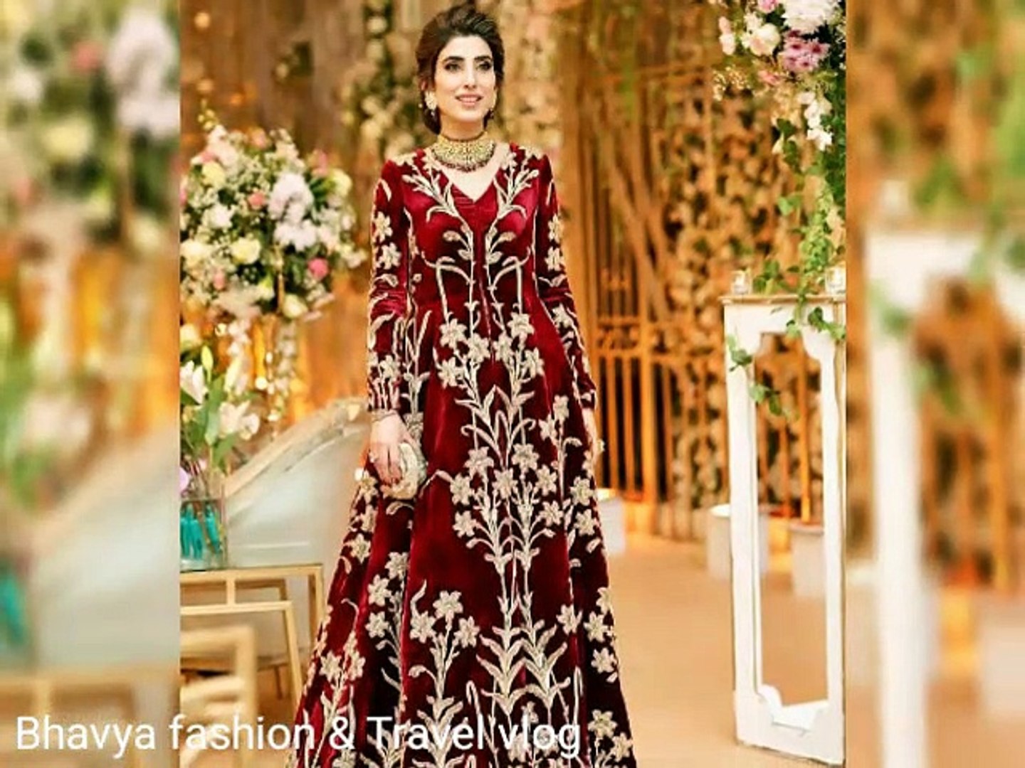 Velvet maxi dress pakistani 2018 sale