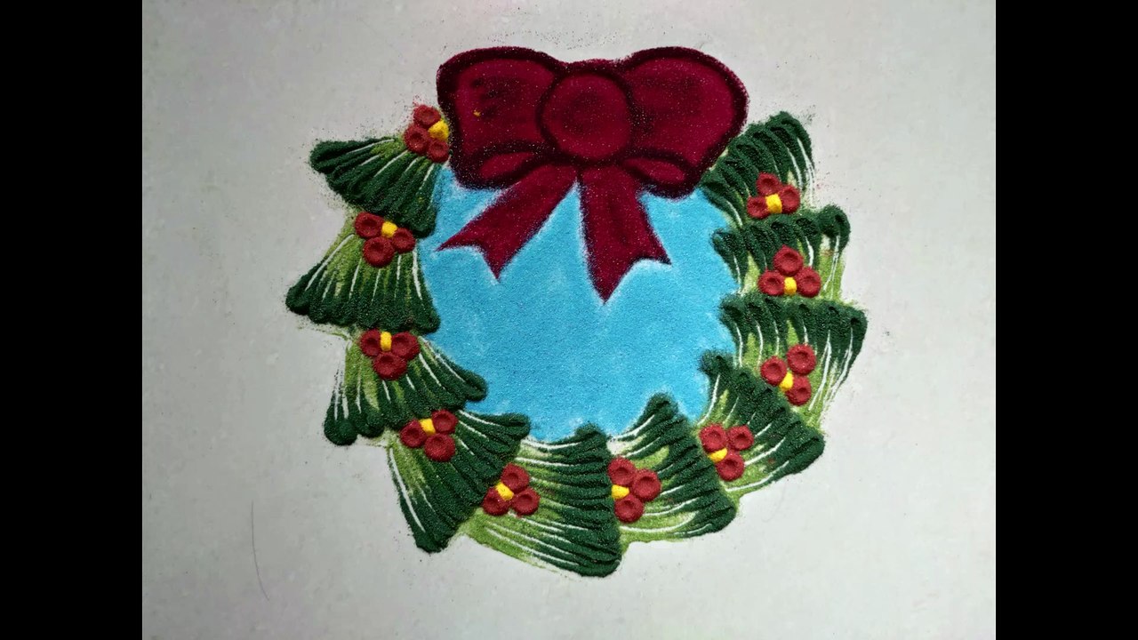 Easy Rangoli design for Christmas | Christmas Kolam - video ...