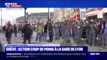 Les forces de l'ordre ont tenté d'interpeller plusieurs manifestants en face de la gare de Lyon