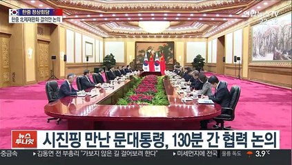 한중 정상 北제재완화 결의안 논의…"평화 지지"