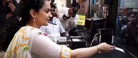 Kangana turns rail ticketseller at Mumbai station to promote film