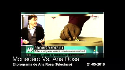 La inmensa jeta de Monedero justificando que Maduro no es un tirano dictador... y Ana Rosa se lo 'carga'