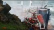 Espectacular rescate de los tripulantes de un carguero varado por un fuerte temporal en Italia
