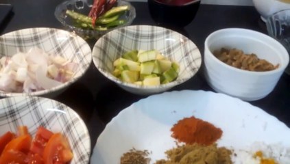 Unakka Chemmeen Manga Curry/Dry Prawn Mango Curry