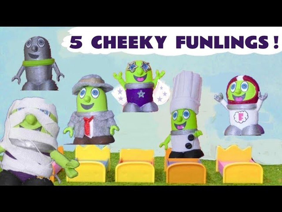 5 Cheeky Monkeys Funny Funlings Nursery Rhyme with Disney Pixar Cars 3 Lightning McQueen and Doc McStuffins in this Toy Story Full Episode English