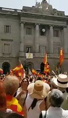 Con estas banderas obligan los tabarneses a retirar el lazo amarillo del ayuntamiento de Colau