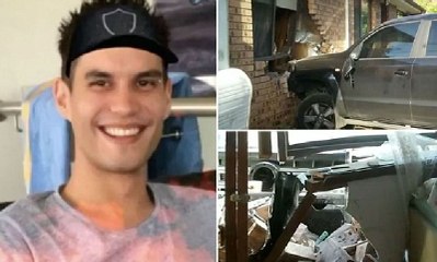 Michael Mills, borracho como una cuba, se estrella contra una casa a toda velocidad