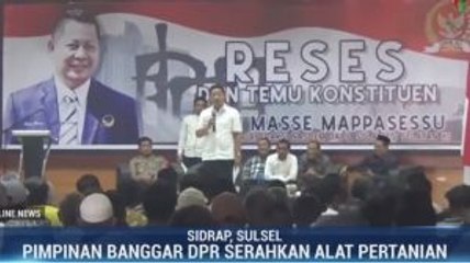 Anggota DPR Rusdi Masse Serahkan Bantuan Alat Pertanian di Sidrap