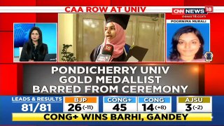 CAA Row_ Pondicherry University Gold Medallist Denied Entry To Convocation Ceremony.