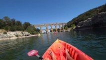 Descente en kayak vers le Pont du Gard