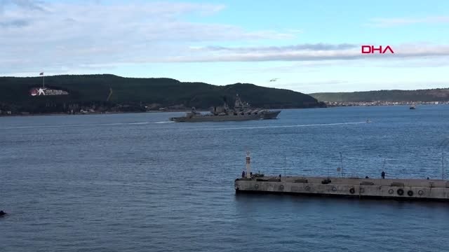 Çanakkale rus 'mareşal ustinov' füze kruvazörü çanakkale boğazı'ndan geçti