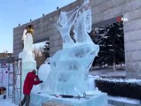 Çin'de kar ve buz heykeli festivali başladı