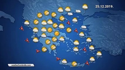 Η πρόγνωση του καιρού για τα Χριστούγεννα 25-12-2019