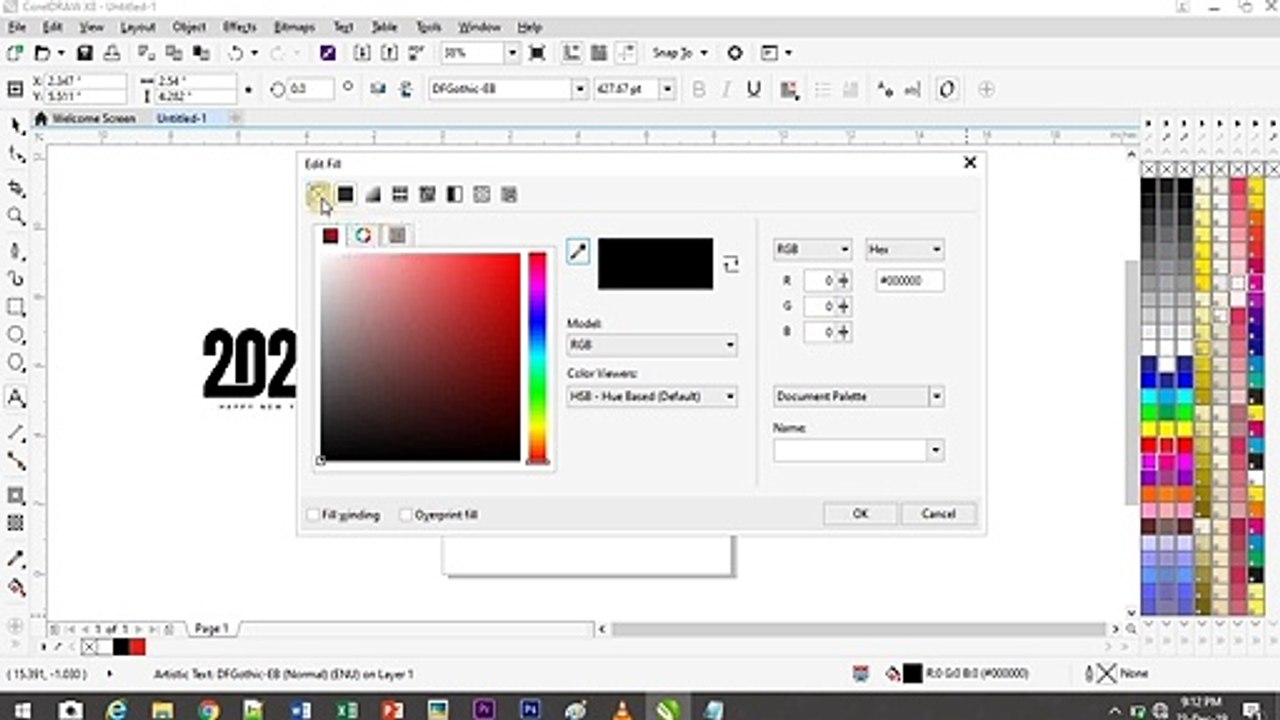 Coreldraw Tutorial | Make 3D 2020 Happy New Year Title | Urdu + Hindi |by @ahmadonlinetv