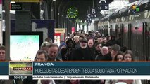 Francia: huelguistas rechazan la tregua navideña propuesta por Macron