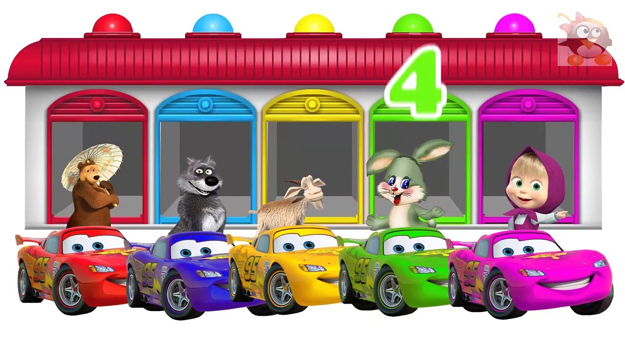 Learn Colors With Masha And The Bears McQueen Cars For Children, Toddlers And Babies ماشا والدب بالعربي و تعليم الألوان للاطفال بالعربي والانجليزي مع شخصيات كرتون ماشا والدب