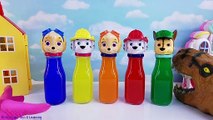 Paw Patrol Colored Water Bottles Finger Family Song Nursery Rhymes Toy Surprises Learn Colors