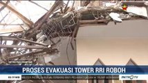 Proses Evakuasi Tower RRI yang Roboh Masih Berlangsung