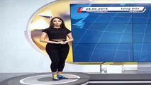 Esta presentadora de televisin serbia muestra en directo cmo se patea un baln