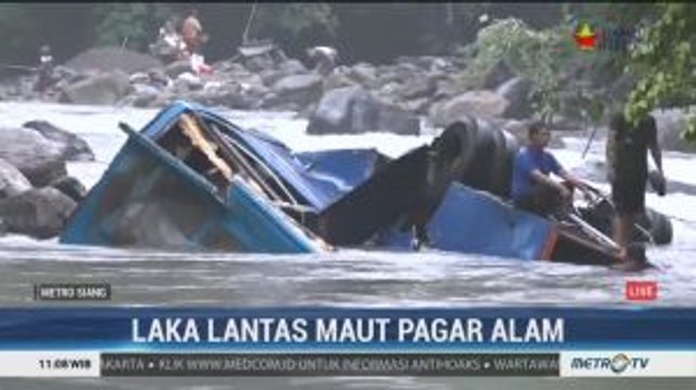 Pencarian Korban Bus Masuk Jurang di Pagar Alam Dilanjutkan