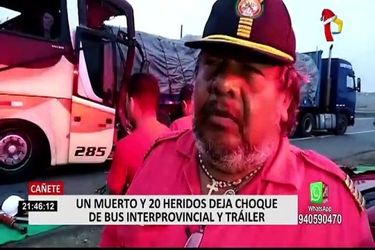 Cañete: exceso de velocidad habría provocado choque de bus contra tráiler