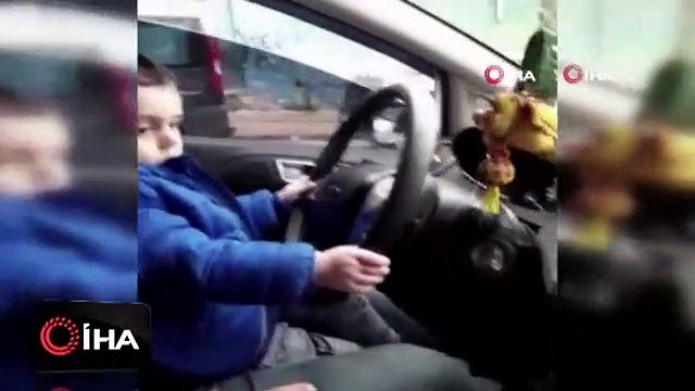 İstanbul'da çocuğa otomobil kullandıran sorumsuz sürücü kamerada