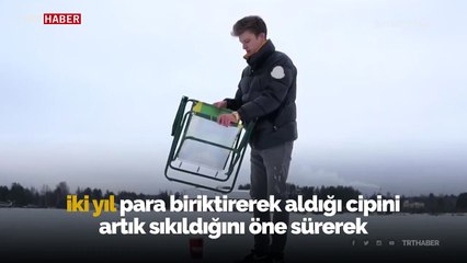 Canı sıkılan Rus blogger, cipini helikopterden attırdı