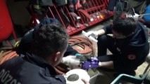 İtfaiye ekipleri yavru kediyi hayata bağlamak için dakikalarca uğraştı