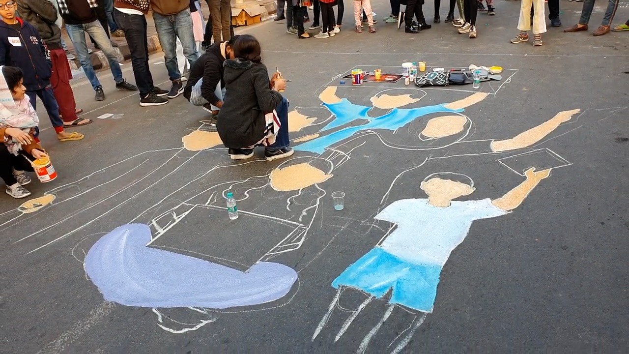 Protest at Jamia Millia Islamia takes an artistic turn