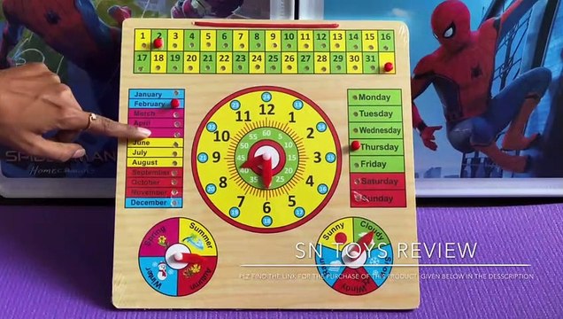 Wooden Toy Calender|Wooden Toy Clock|Wooden Teaching Clock|Wooden Kids Clock|Wooden Kids Calender Clock