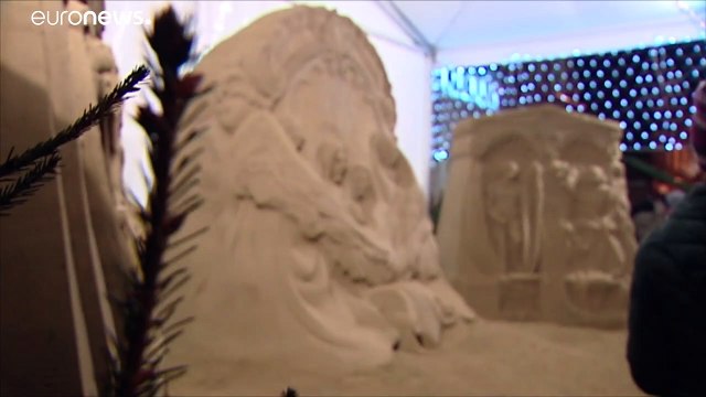 Рождественский вертеп из песка