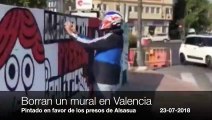 El fenómeno que borra el mural en Valencia que jalea a los agresores de Alsasua