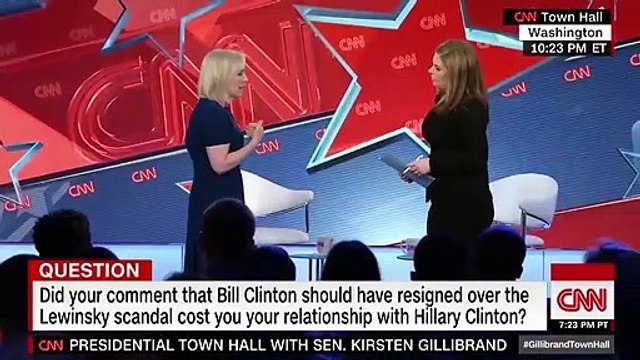Kirsten Gillibrand says that her comments that former President Bill Clinton should have resigned amid the Monica Lewinsky scandal did not cost her the relationship she has with former first lady Hillary Clinton.