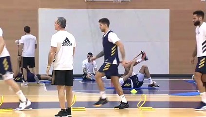 El Real Madrid de baloncesto prepara su encuentro contra el Panathinaikos