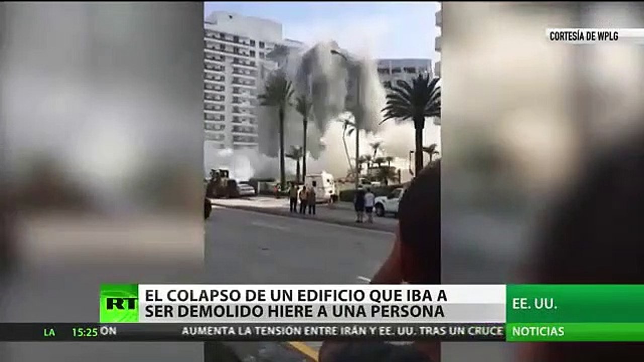 Así se derrumba este edificio que esperaba a ser demolido