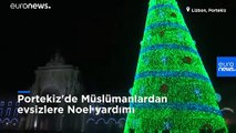 Portekiz'de Müslümanlardan evsizlere Noel jesti; Lizbon Camisinde onlarca evsize yemek ikram edildi