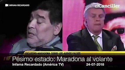 Para lo que ha quedado Maradona: imposible ir más ciego en una entrevista... ¡y al volante!