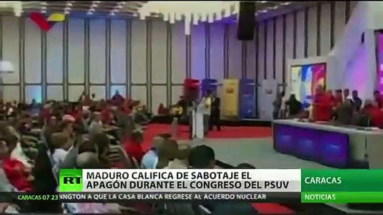 El dictador Maduro “se flipa” y califica de sabotaje el apagón durante el congreso del Partido Socialista Unido de Venezuela