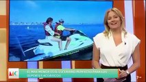Esta reportera sufre 'en directo' un divertido percance a bordo de una moto acuática