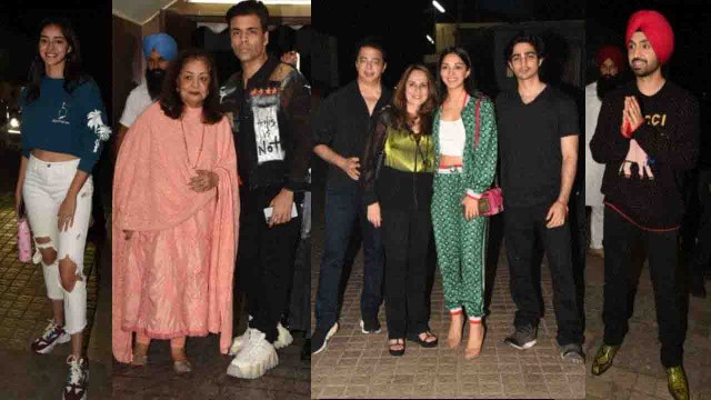 Kiara Advani, Ananya Panday, Diljit & other attend Good Newwz screening; Watch video | FilmiBeat