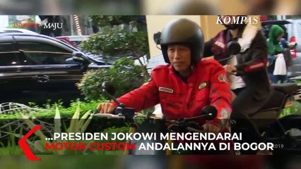 Kaesang Kawal Jokowi Naik Motor Custom