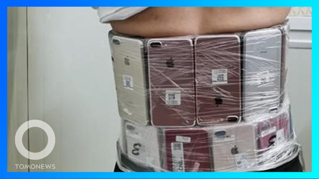 超狂偷渡 男子全身纏滿90支iPhone闖海關