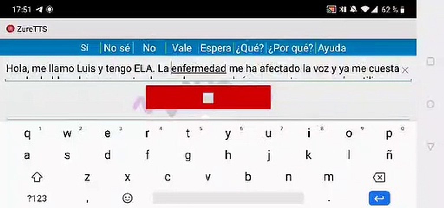 Luis habla por primera vez con la voz de su hijo a través de un sintetizador