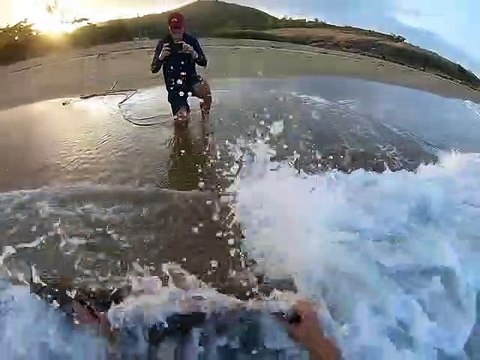 Huge Queensland Grouper Reeled in on Beach