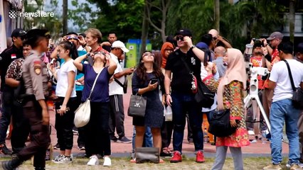 Further footage of 'ring of fire' solar eclipse over Indonesia