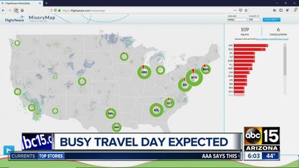 Busy holiday travel expected Thursday across the country