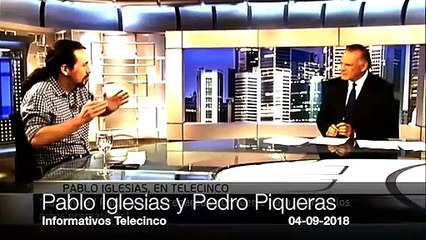 Pedro Piqueras entrevista a Pablo Iglesias en su retorno a la primera línea