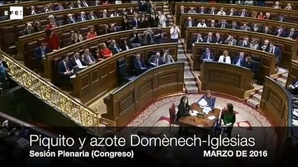Pico con el líder y azote en el trasero en medio del Congreso... El 'legado' del retirado Domènech