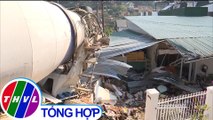 Xe bồn trộn bê tông ủi sập nhà dân tại Lâm Đồng
